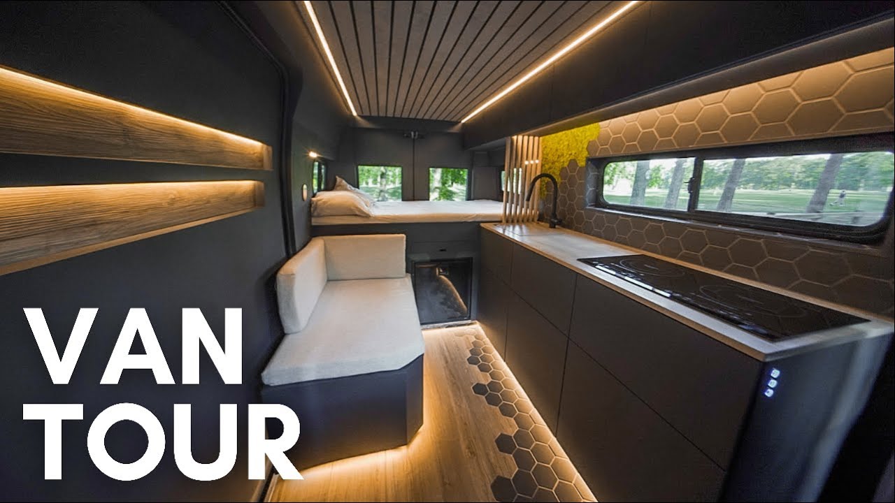 Take a Luxury Tour of the Dark Modern Camper Van